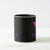 Mug Moderne Chic Fille Noir Rose Silhouette Karate (Centre)