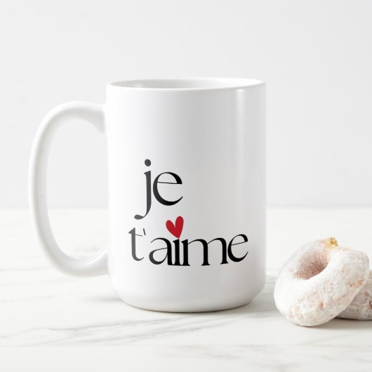 Mug Moderne Chic Français Je T'aime Je t'aime (Avec donut)