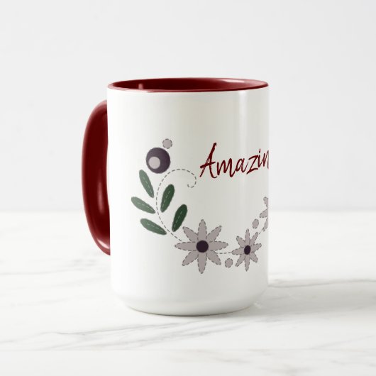 Mug Moderne Chic Incroyable Floral (Devant gauche)