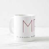 Mug Moderne Chic Monogramme Professionnel (Devant gauche)
