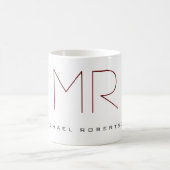 Mug Moderne Chic Monogramme Professionnel (Centre)