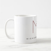 Mug Moderne Chic Monogramme Professionnel (Gauche)