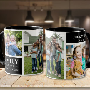 Mug Moderne citation d'amour de famille de collage de