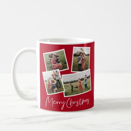 Mug Moderne collage de 4 photos Joyeux Noël (Gauche)