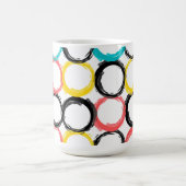 Mug Moderne, coloré, cool, unique, cercles tendance (Centre)