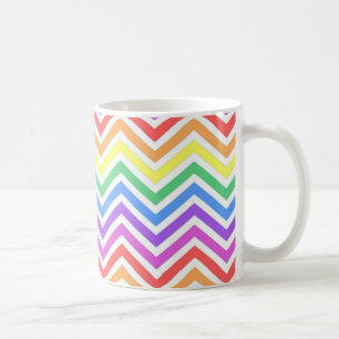 Mug Moderne, cool, tendance arc-en-ciel coloré chevron