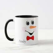 Mug Moderne Cute Custom Smiling visage Snowman (Gauche)