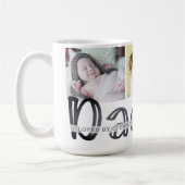 Mug Moderne Cute DADDY 3 Photo personnalisée (Gauche)