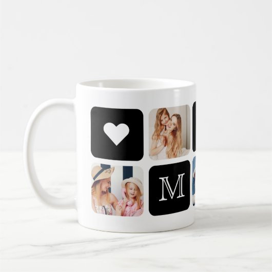 Mug moderne de 5 photos "maman" (Gauche)