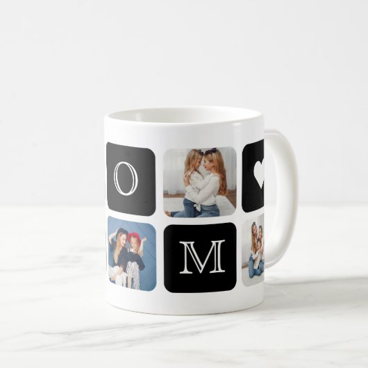 Mug moderne de 5 photos "Maman" (Devant droit)