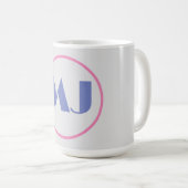 Mug Moderne Design Monogramme Bleu Lettres initiales g (Devant droit)