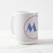 Mug Moderne Design Monogramme Bleu Lettres initiales g (Devant gauche)