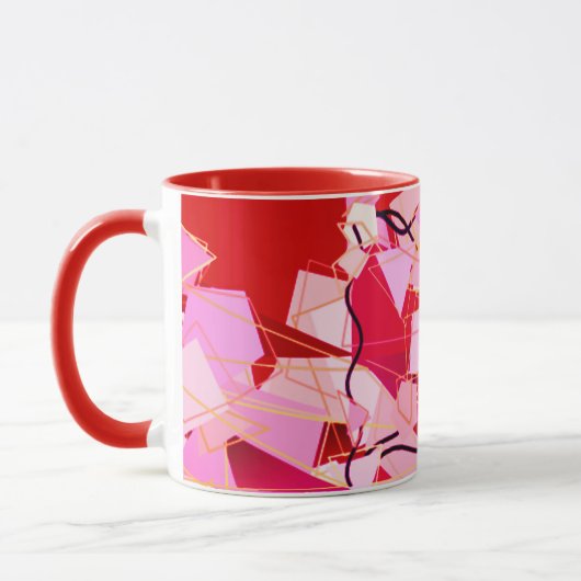 Mug Moderne du milieu du siècle Abstrait, rouge foncé  (Gauche)