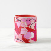 Mug Moderne du milieu du siècle Abstrait, rouge foncé  (Centre)