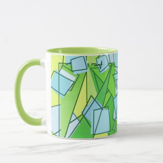 Mug Moderne du milieu du siècle Abstrait, vert citron  (Gauche)