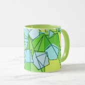Mug Moderne du milieu du siècle Abstrait, vert citron (Devant droit)