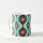 Mug Moderne du milieu du siècle : Fleurs orange Abstra (Devant gauche)