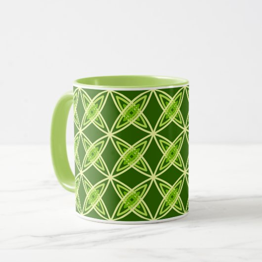 Mug Moderne du milieu du siècle imprimé atomique - ver (Devant gauche)