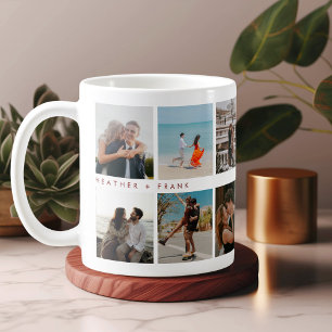 Mug Moderne Élégant Chic Script Photos Saint-Valentin