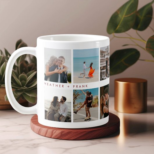 Mug Moderne Élégant Chic Script Photos Saint-Valentin
