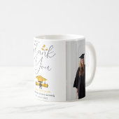 Mug Moderne Elegant Graduation or Casquette Merci Scri (Devant droit)