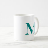 Mug Moderne Élégant initial Monogramme Modèle Turquois (Devant droit)