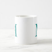 Mug Moderne Élégant initial Monogramme Modèle Turquois (Centre)