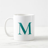 Mug Moderne Élégant initial Monogramme Modèle Turquois (Gauche)