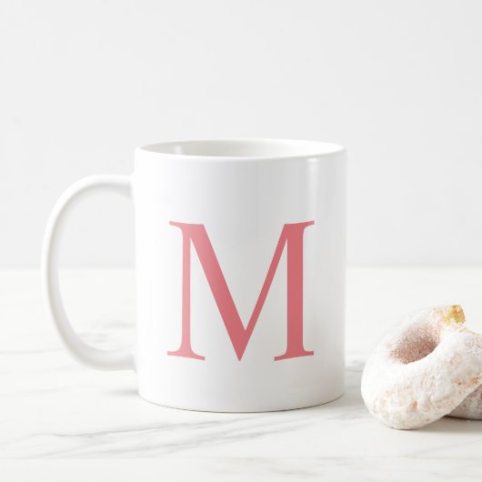 Mug Moderne Élégant Lettre Initiale Monogramme Simple (Avec donut)