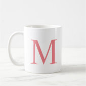 Mug Moderne Élégant Lettre Initiale Monogramme Simple (Gauche)