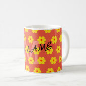 Mug Moderne élégant mignon rétro floral initial (Devant droit)
