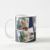 Mug Moderne élégant multi photo famille marine bleu (Gauche)