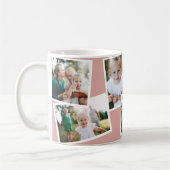 Mug Moderne élégant multi photo famille rose pâle (Gauche)