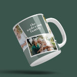 Mug Moderne élégant multi photo famille sauce vert<br><div class="desc">Design élégant moderne design multi photo décoration familiale cadeau. La couleur vert sauge moderne peut être changée.</div>