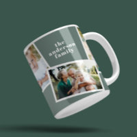 Moderne élégant multi photo famille sauce vert