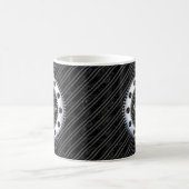 Mug Moderne Elégant noir et gris rayé (Centre)