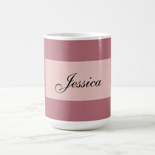 Mug Moderne Elegant Plain Simple Rose Or Votre nom (Centre)