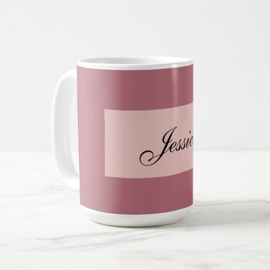 Mug Moderne Elegant Plain Simple Rose Or Votre nom (Devant gauche)