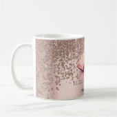 Mug Moderne Elégant Rose élégant Diamants Or Lotus (Gauche)