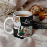 Mug Moderne élégante famille multi photo noir<br><div class="desc">Design élégant moderne design multi photo décoration familiale cadeau. La couleur noire moderne peut être changée.</div>