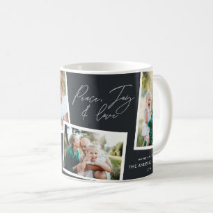 Mug Moderne élégante famille multi photo noir