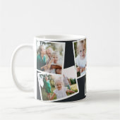 Mug Moderne élégante famille multi photo noir (Gauche)