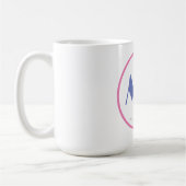 Mug Moderne et élégant Monogramme Bleu Coiffeur blanc (Gauche)