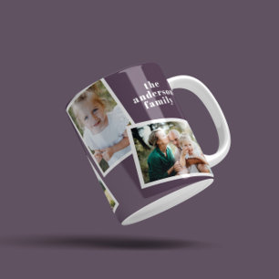 Mug Moderne et élégante famille de photos violet gif