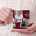 Mug Moderne et élégante famille multi photo violet gif<br><div class="desc">Design élégant moderne design multi photo décoration familiale cadeau. La couleur violette moderne peut être changée.</div>