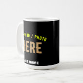 MUG MODERNE ET MODERNE PERSONNALISABLE NOIR VÉRIFIÉ (Devant gauche)
