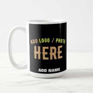 MUG MODERNE ET MODERNE PERSONNALISABLE NOIR VÉRIFIÉ