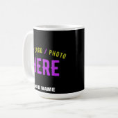 MUG MODERNE ET MODERNE PERSONNALISABLE NOIR VÉRIFIÉ (Devant gauche)