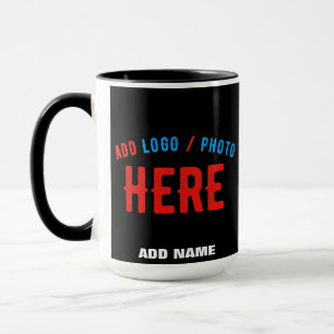 MUG MODERNE ET MODERNE PERSONNALISABLE NOIR VÉRIFIÉ