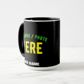 MUG MODERNE ET MODERNE PERSONNALISABLE NOIR VÉRIFIÉ (Devant gauche)